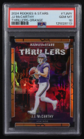 JJ McCarthy 2024 Rookies & Stars Thrillers Orange #T-JMY RC #18/25 (PSA 10) at PristineAuction.com