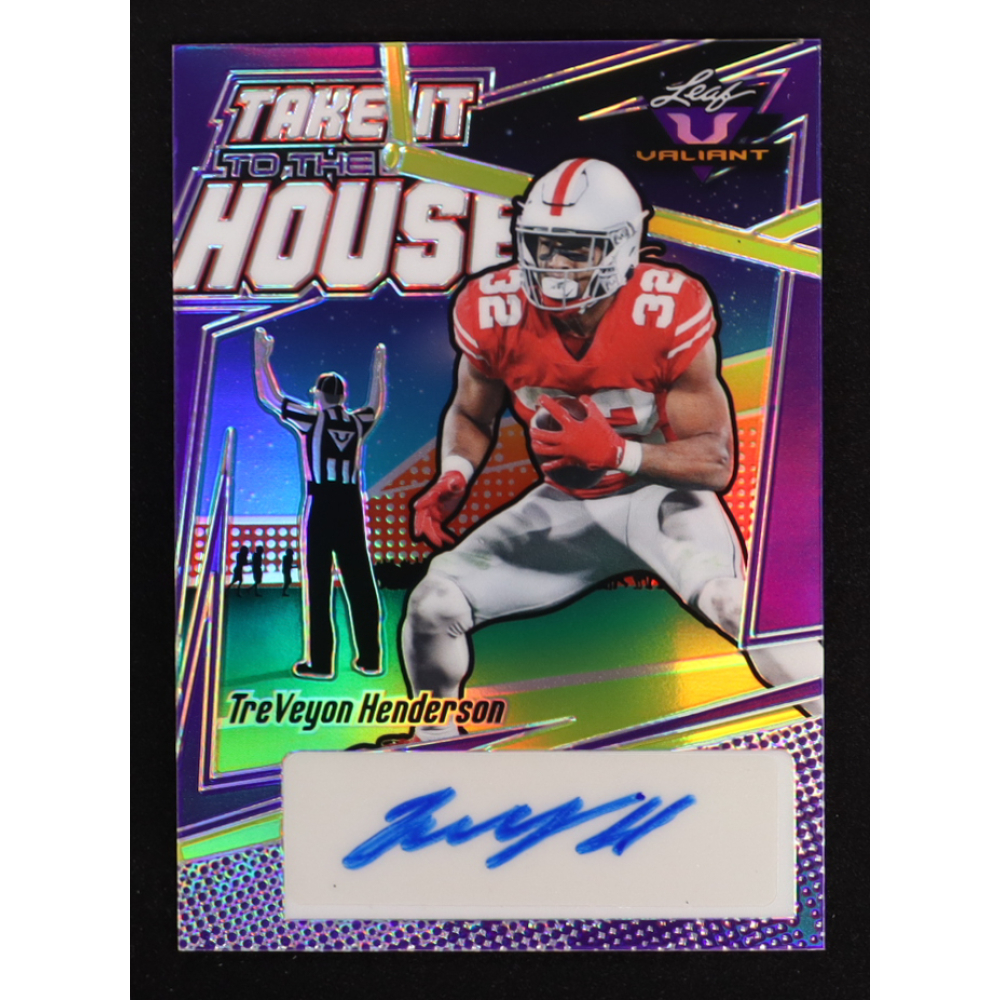 TreVeyon Henderson 2022 Leaf Valiant Take It To The House Purple Holo Signatures #THTH2 #3/15 RC at PristineAuction.com