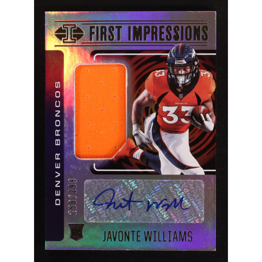 Javonte Williams 2021 Panini Illusions JSY AU #115 #256/299 RC at PristineAuction.com