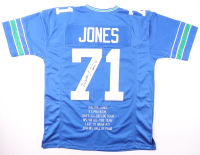 Walter Jones Signed Career Highlight Stat Jersey Inscribed "HOF '14" (JSA) at PristineAuction.com