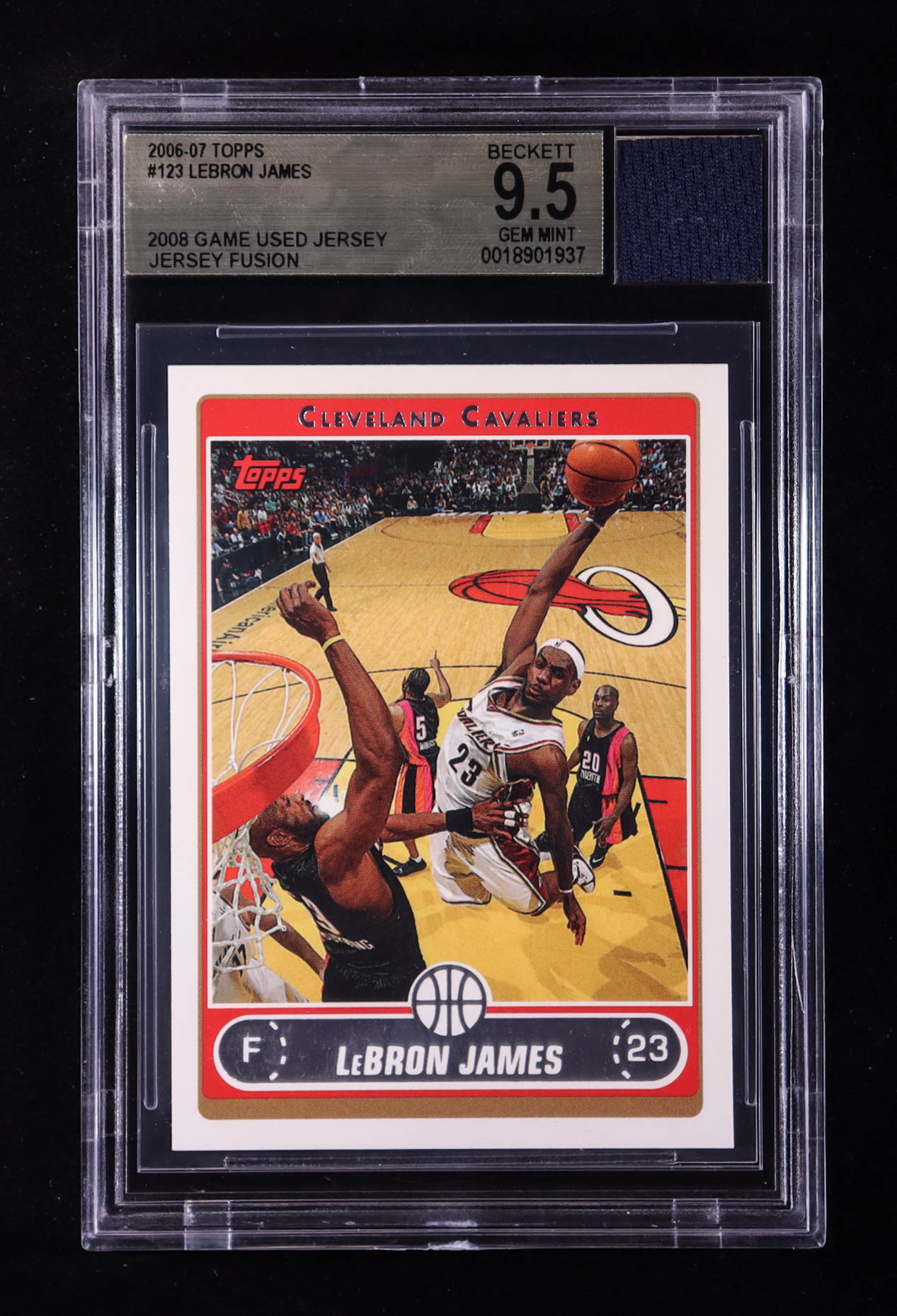 LeBron James 2006-07 Topps #123 With Game-Used Jersey Swatch (BGS 9.5) at PristineAuction.com LeBron James 2006-07 Topps #123 With Game-Used Jersey Swatch (BGS 9.5) at PristineAuction.com