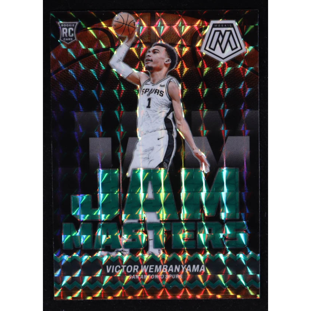 Victor Wembanyama 2023-24 Panini Mosaic Jam Masters Mosaic Green #3 RC at PristineAuction.com