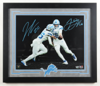 Jared Goff & Jahmyr Gibbs Signed Lions Custom Framed Photo (Fanatics) at PristineAuction.com