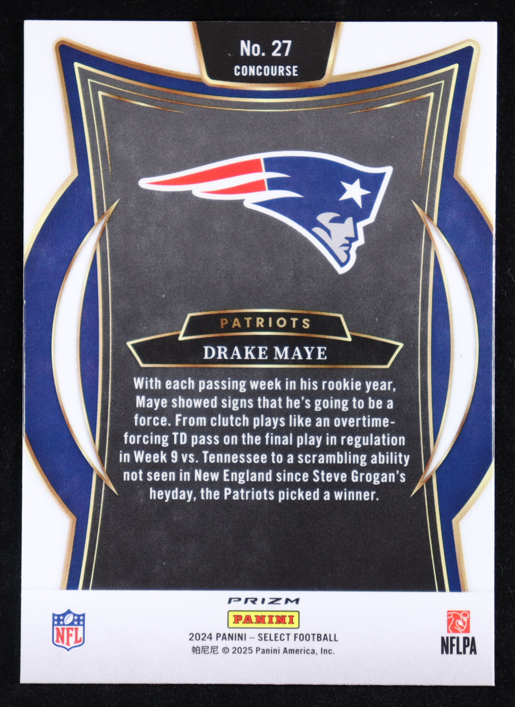 Drake Maye 2024 Select Prizm Red and Yellow Shock #27 RC at PristineAuction.com Drake Maye 2024 Select Prizm Red and Yellow Shock #27 RC at PristineAuction.com