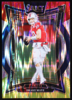 Drake Maye 2024 Select Prizm Red and Yellow Shock #27 RC at PristineAuction.com