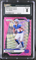Malik Nabers 2024 Panini Prizm Pink Wave #370 RC (CGC 8) at PristineAuction.com