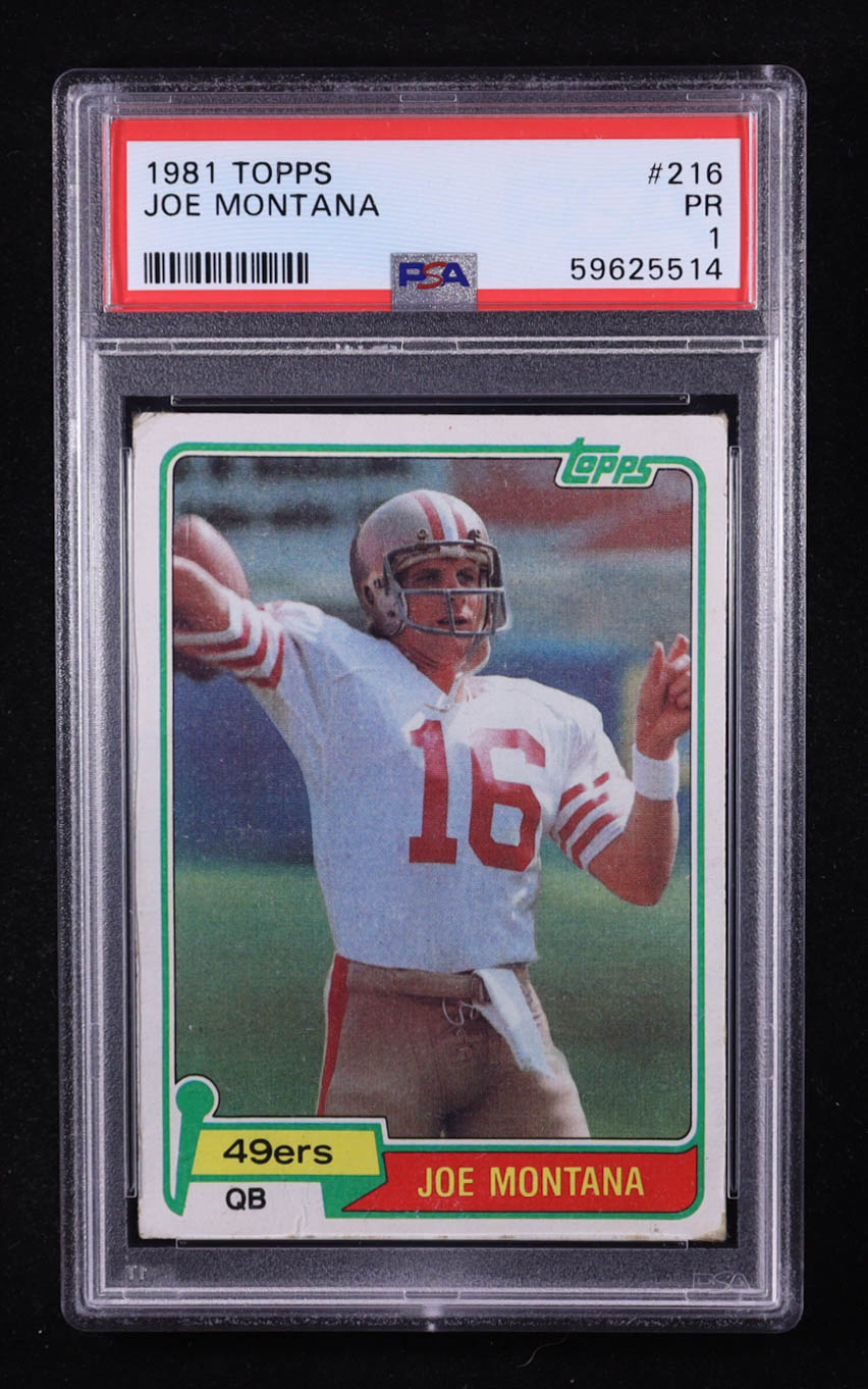 Joe Montana 1981 Topps #216 RC (PSA 1) at PristineAuction.com Joe Montana 1981 Topps #216 RC (PSA 1) at PristineAuction.com