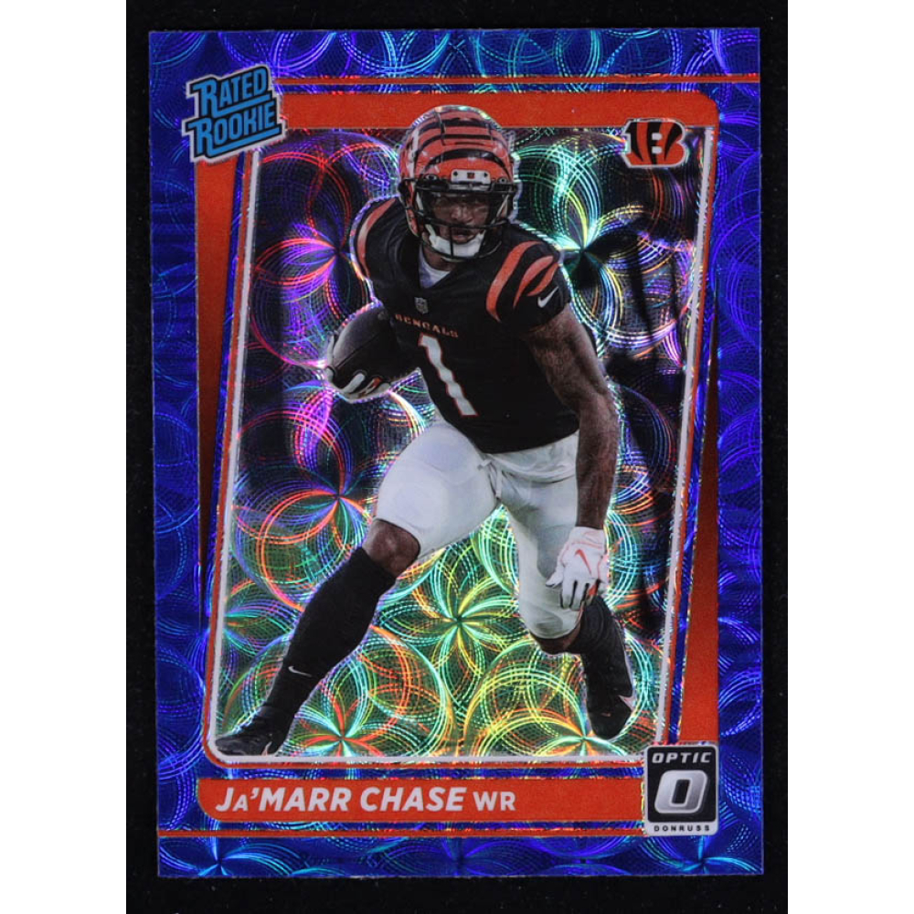 Ja'Marr Chase 2021 Donruss Optic Blue Scope #207 RR RC at PristineAuction.com