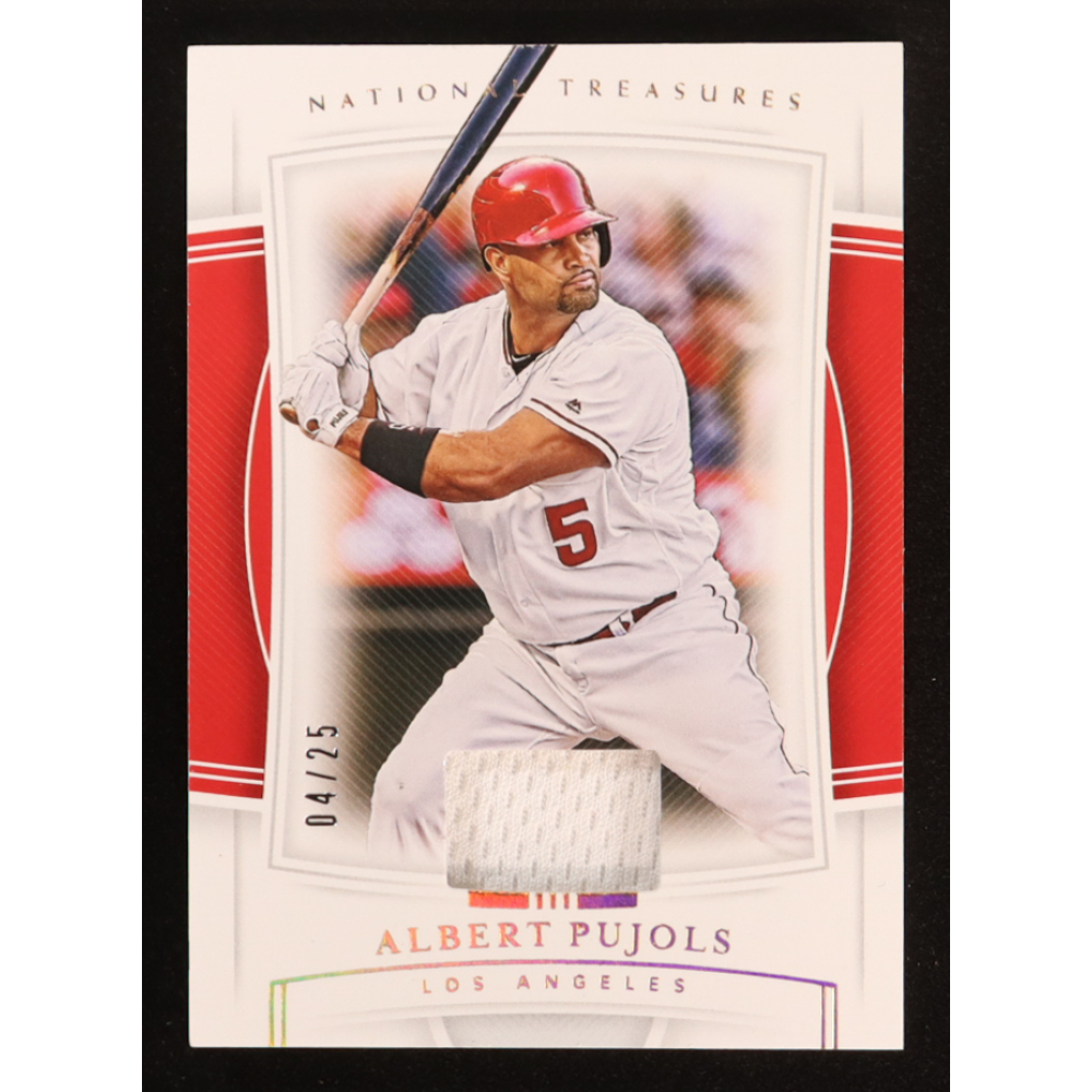Albert Pujols 2020 Panini National Treasures Holo Gold JSY #45 #04/25 at PristineAuction.com