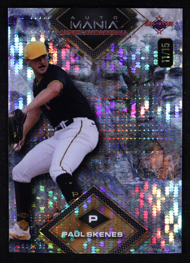 Paul Skenes 2024 Wild Card Auto Mania Star Mount Rushmore Pulsar #AMAD-PS3 #11/15 RC at PristineAuction.com Paul Skenes 2024 Wild Card Auto Mania Star Mount Rushmore Pulsar #AMAD-PS3 #11/15 RC at PristineAuction.com