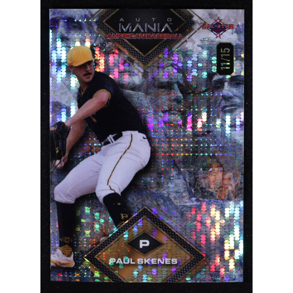 Paul Skenes 2024 Wild Card Auto Mania Star Mount Rushmore Pulsar #AMAD-PS3 #11/15 RC at PristineAuction.com