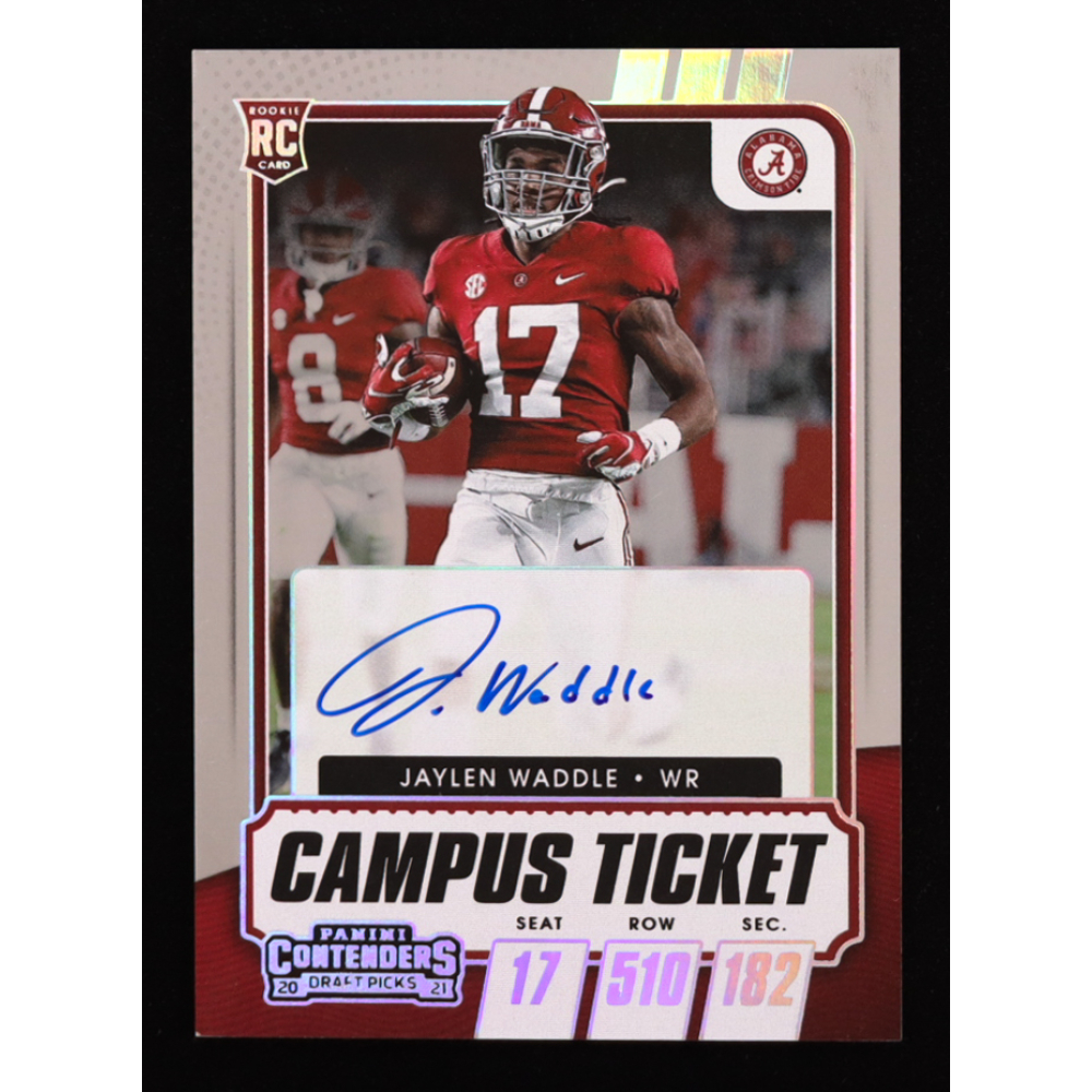 Jaylen Waddle 2021 Panini Contenders Draft Picks Campus Ticket AU #110 RC at PristineAuction.com