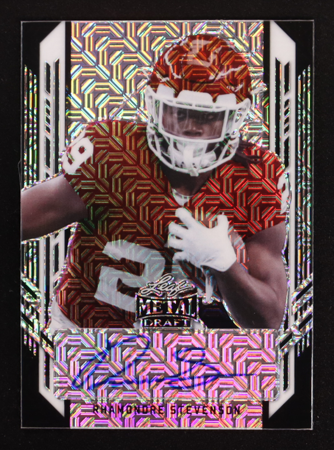 Rhamondre Stevenson 2021 Leaf Metal Draft Black Mojo Signatures #PARS1 #4/4 RC at PristineAuction.com Rhamondre Stevenson 2021 Leaf Metal Draft Black Mojo Signatures #PARS1 #4/4 RC at PristineAuction.com