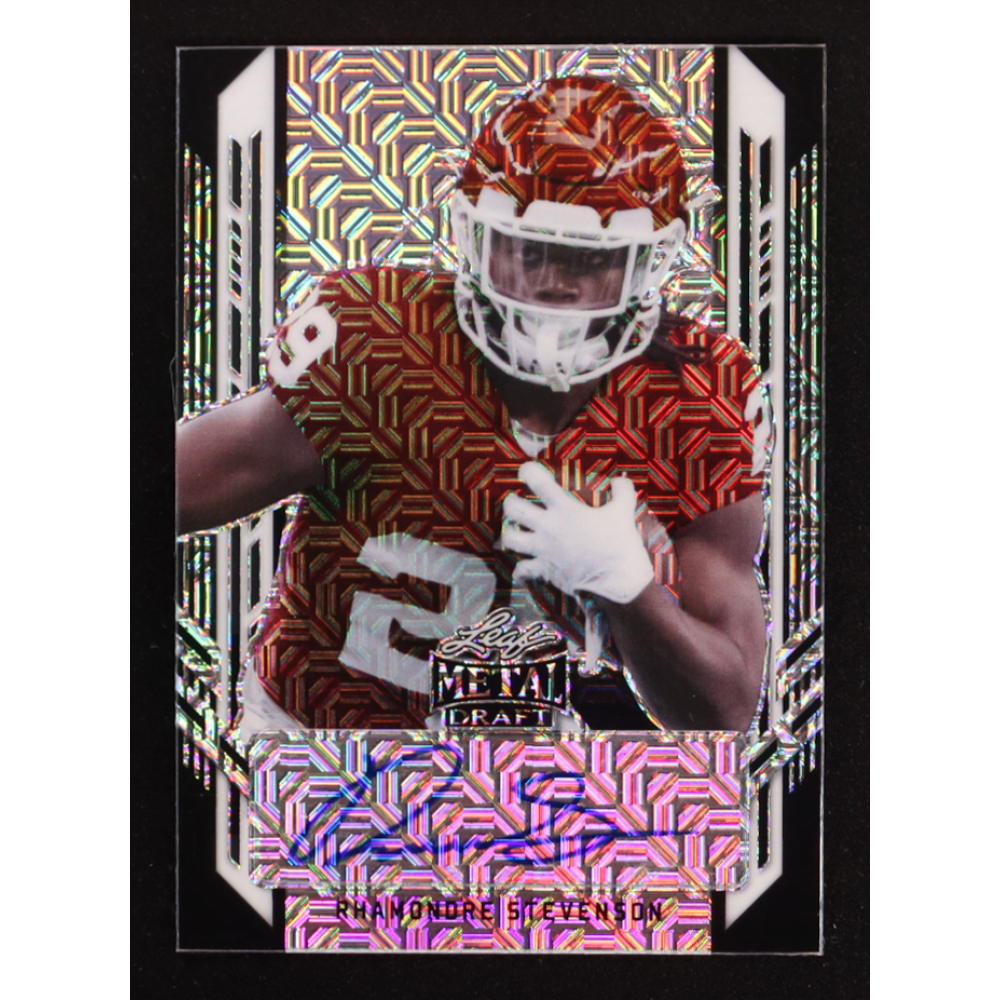 Rhamondre Stevenson 2021 Leaf Metal Draft Black Mojo Signatures #PARS1 #4/4 RC at PristineAuction.com
