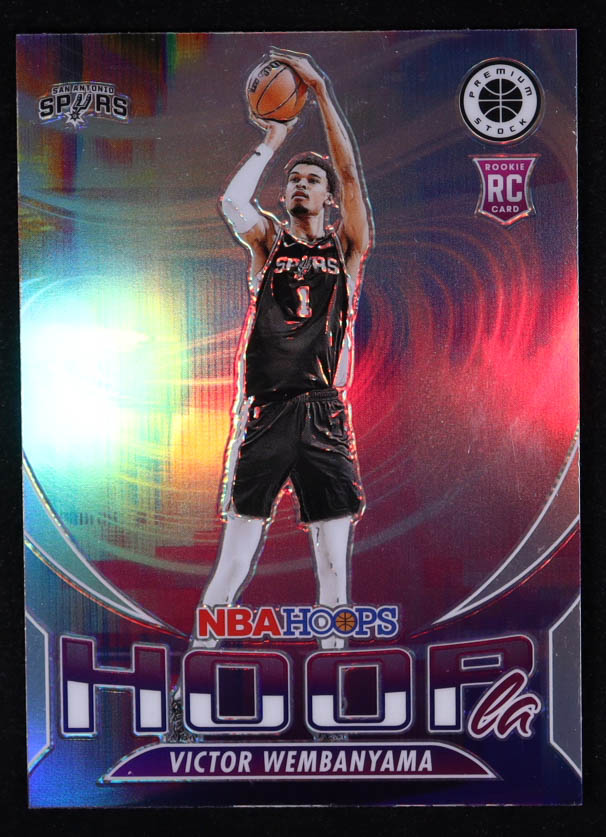 Victor Wembanyama 2023-24 Hoops Premium Stock Hoopla Premium #5 RC at PristineAuction.com Victor Wembanyama 2023-24 Hoops Premium Stock Hoopla Premium #5 RC at PristineAuction.com