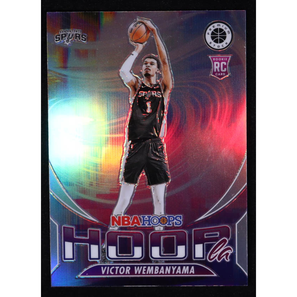 Victor Wembanyama 2023-24 Hoops Premium Stock Hoopla Premium #5 RC at PristineAuction.com