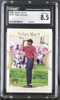 Tiger Woods 2001 Upper Deck #151 VM RC (CGC 8.5) at PristineAuction.com