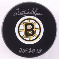 Willie O'Ree Signed Bruins Logo Hockey Puck Inscribed "HOF 2018" (COJO) at PristineAuction.com