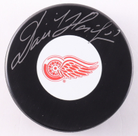 Dominik Hasek Signed Red Wings Logo Hockey Puck (COJO) at PristineAuction.com
