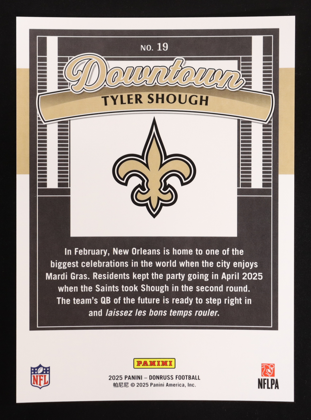 Tyler Shough 2025 Donruss Downtown! Oversize #19 RC at PristineAuction.com Tyler Shough 2025 Donruss Downtown! Oversize #19 RC at PristineAuction.com