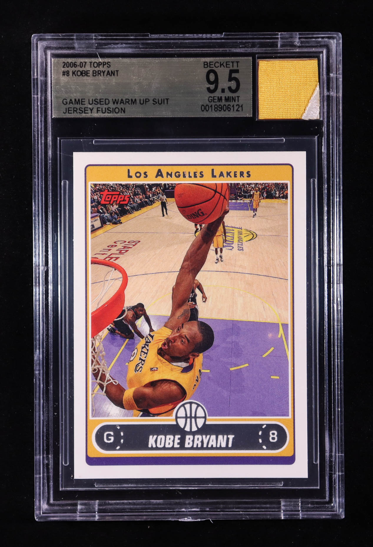 Kobe Bryant 2006-07 Topps #8 With Warm-Up Suit Swatch (BGS 9.5) at PristineAuction.com Kobe Bryant 2006-07 Topps #8 With Warm-Up Suit Swatch (BGS 9.5) at PristineAuction.com