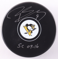 Pascal Dupuis Signed Penguins Logo Hockey Puck Inscribed "SC 09-16" (COJO) at PristineAuction.com