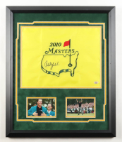 Phil Mickelson Signed 2010 Masters Custom Framed Golf Pin Flag Display (PSA) at PristineAuction.com