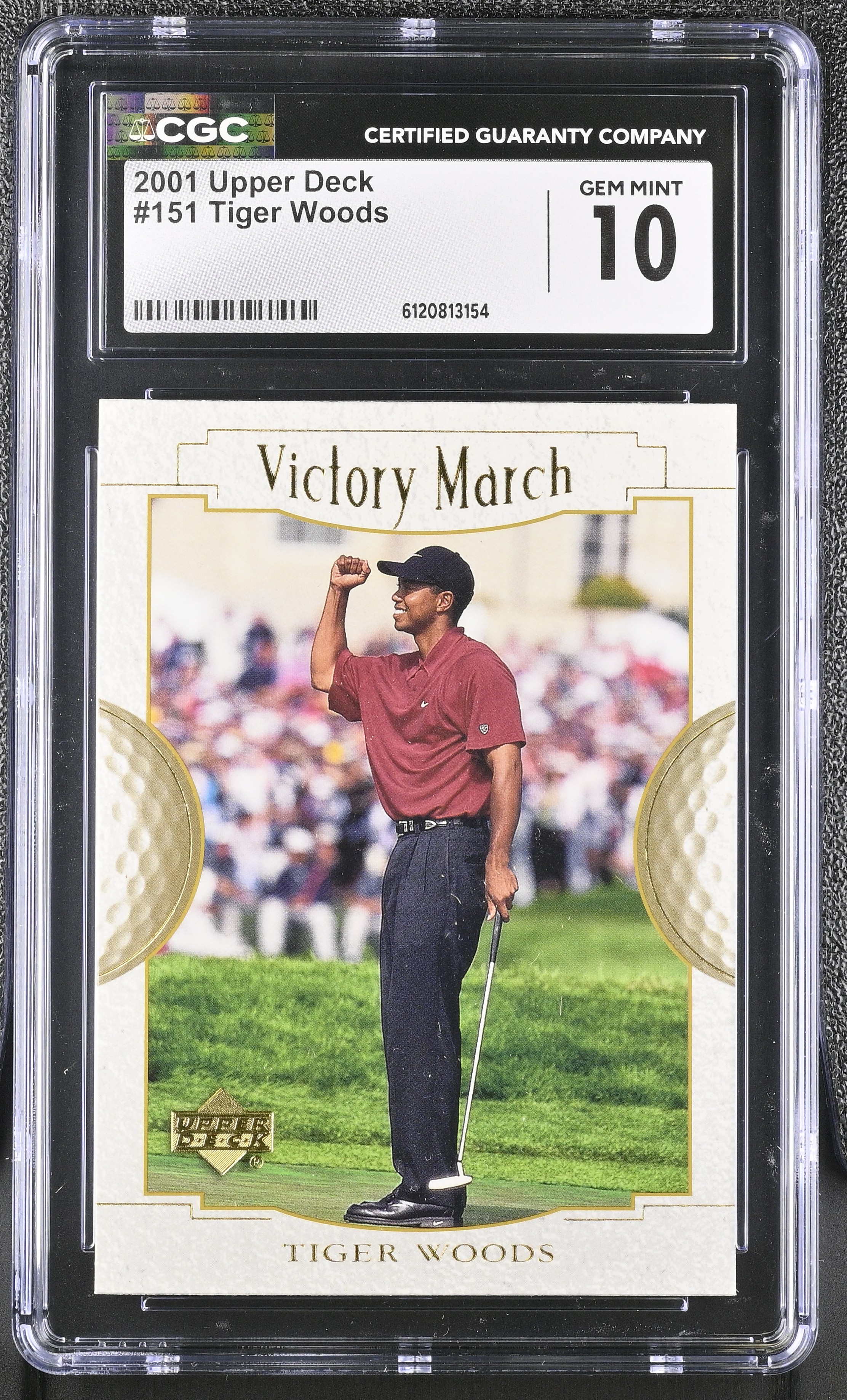 Tiger Woods 2001 Upper Deck #151 VM RC (CGC GEM MINT 10) at PristineAuction.com Tiger Woods 2001 Upper Deck #151 VM RC (CGC GEM MINT 10) at PristineAuction.com