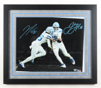 Jared Goff & Jahmyr Gibbs Signed Lions Custom Framed Photo (Fanatics) at PristineAuction.com