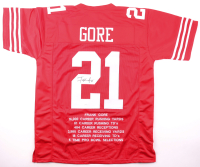 Frank Gore Signed Career Highlight Stat Jersey (JSA) at PristineAuction.com
