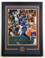 Yordan Alvarez Signed Astros Custom Framed Photo Inscribed "Game 5 Win Saving Catch" (JSA) at PristineAuction.com
