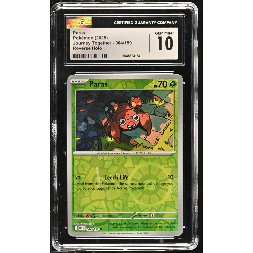 Paras 2025 Pokemon Journey Together Reverse #004/159 (CGC 10) at PristineAuction.com