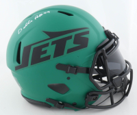 Darrelle Revis Signed Jets Full-Size Authentic On-Field Rave Alternate Speed Helmet With Visor (Beckett) at PristineAuction.com