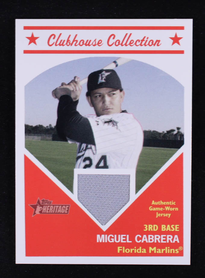 Miguel Cabrera 2008 Topps Heritage Clubhouse Collection Relics #MC at PristineAuction.com Miguel Cabrera 2008 Topps Heritage Clubhouse Collection Relics #MC at PristineAuction.com