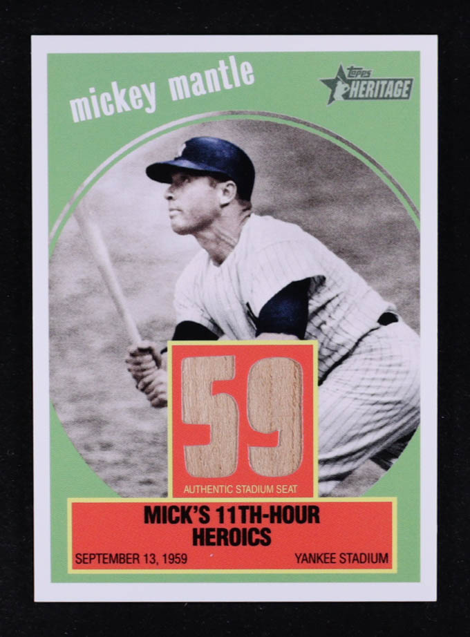 Mickey Mantle 2008 Topps Heritage Flashbacks Seat Relics #MM at PristineAuction.com Mickey Mantle 2008 Topps Heritage Flashbacks Seat Relics #MM at PristineAuction.com