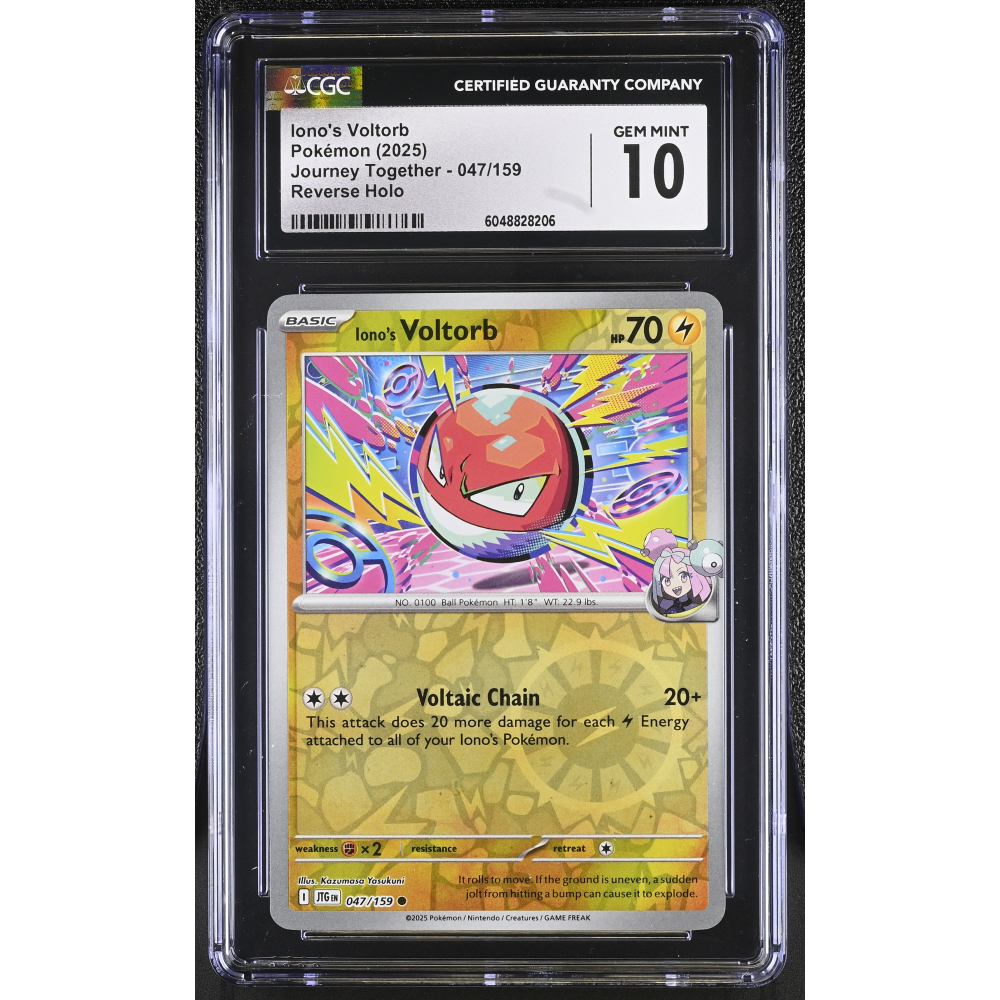 Iono's Voltorb 2025 Pokemon Journey Together #047/159 (CGC 10) at PristineAuction.com