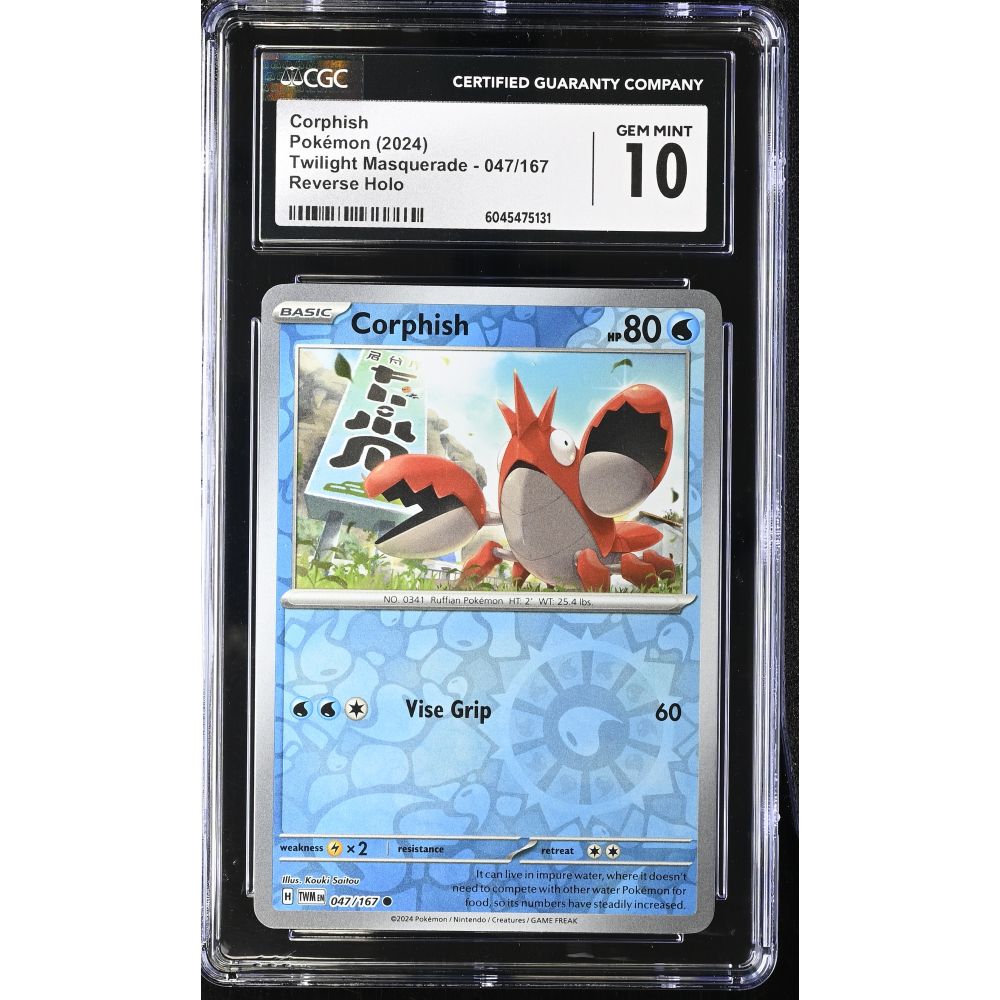 Corphish 2024 Pokemon Twilight Masquerade #047/167 (CGC 10) at PristineAuction.com