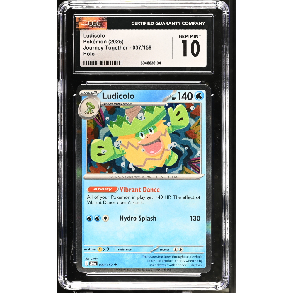 Ludicolo 2025 Pokemon Journey Together #037/159 (CGC 10) at PristineAuction.com