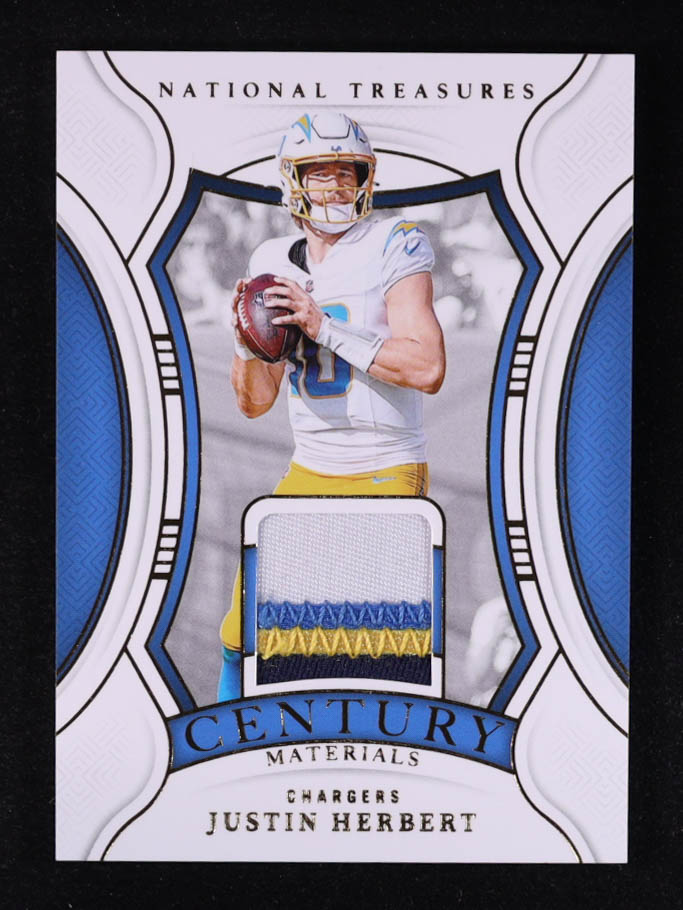 Justin Herbert 2024 Panini National Treasures Century Materials Gold #53 #23/49 at PristineAuction.com Justin Herbert 2024 Panini National Treasures Century Materials Gold #53 #23/49 at PristineAuction.com