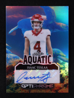 Isaac TeSlaa 2025 Leaf Aquatic Optichrome Reef Holo Signatures #AITS #1/1 RC at PristineAuction.com