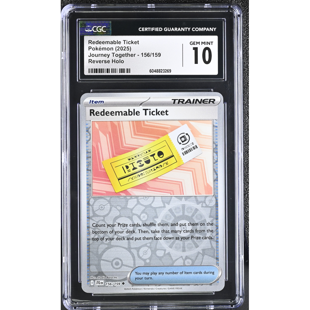 Redeemable Ticket 2025 Pokemon Journey Together #156/159 (CGC 10) at PristineAuction.com