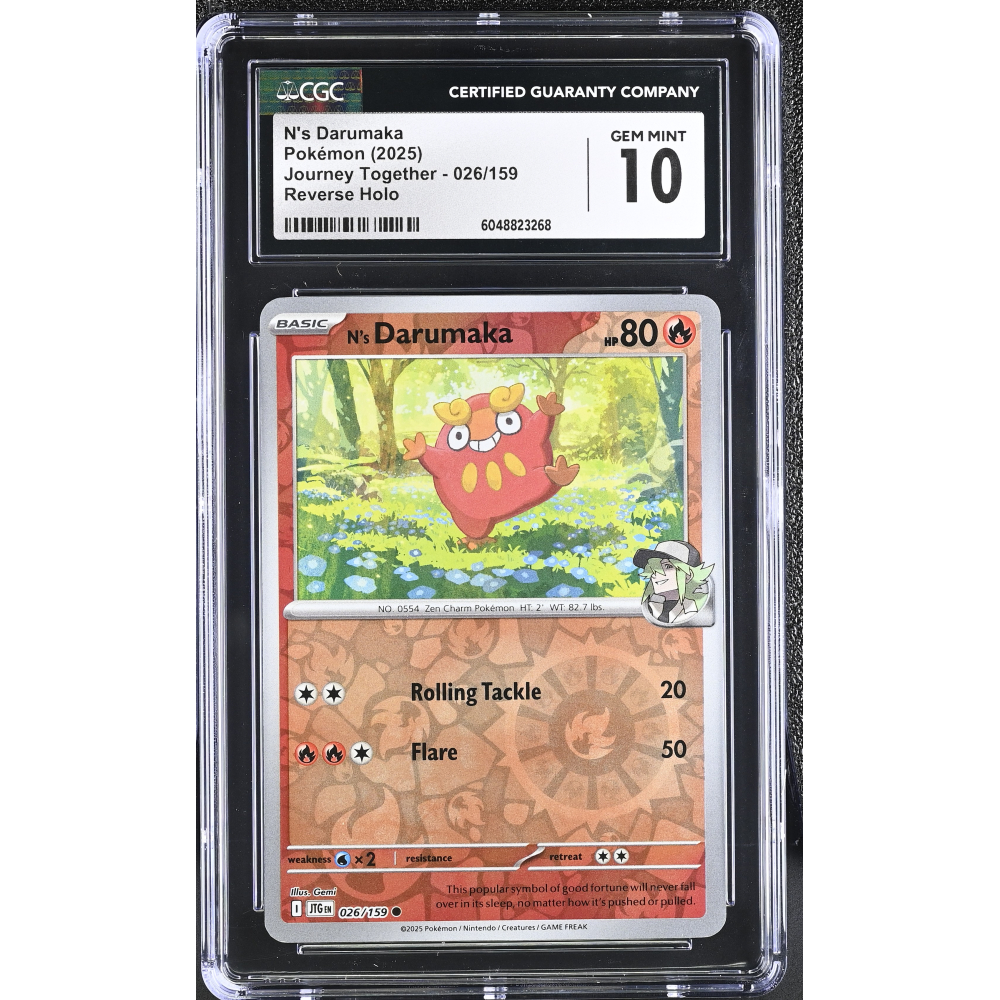 N's Darumaka 2025 Pokemon Journey Together #026/159 (CGC 10) at PristineAuction.com