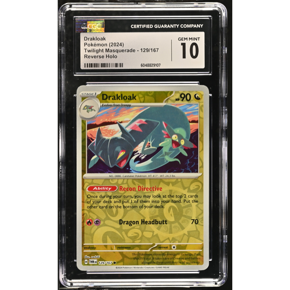 Drakloak 2024 Pokemon Twilight Masquerade #129/167 (CGC 10) at PristineAuction.com