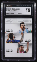 Lionel Messi / Lionel Messi / Lionel Messi 2024 Leaf Special Release Exclusive Legends Edition Triple #ELE-49 (CGC 10) at PristineAuction.com