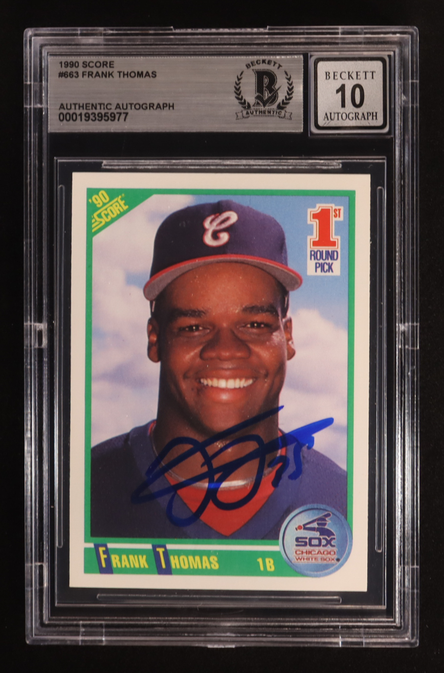 Frank Thomas Signed 1990 Score #663 RC (BGS Authentic | Autograph Graded BGS 10) at PristineAuction.com Frank Thomas Signed 1990 Score #663 RC (BGS Authentic | Autograph Graded BGS 10) at PristineAuction.com