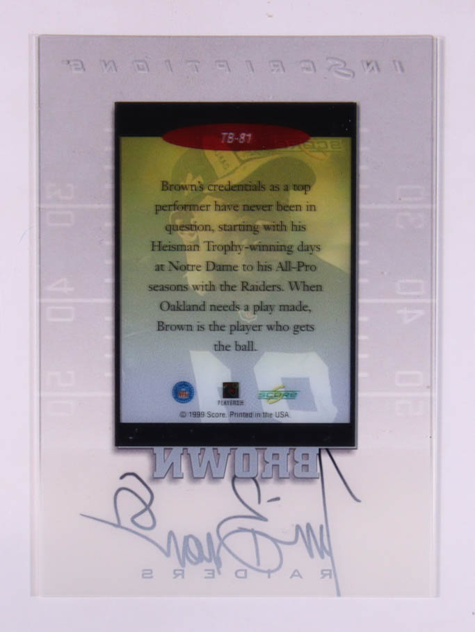 Tim Brown 1999 Score Supplemental Inscriptions #TB81 at PristineAuction.com Tim Brown 1999 Score Supplemental Inscriptions #TB81 at PristineAuction.com