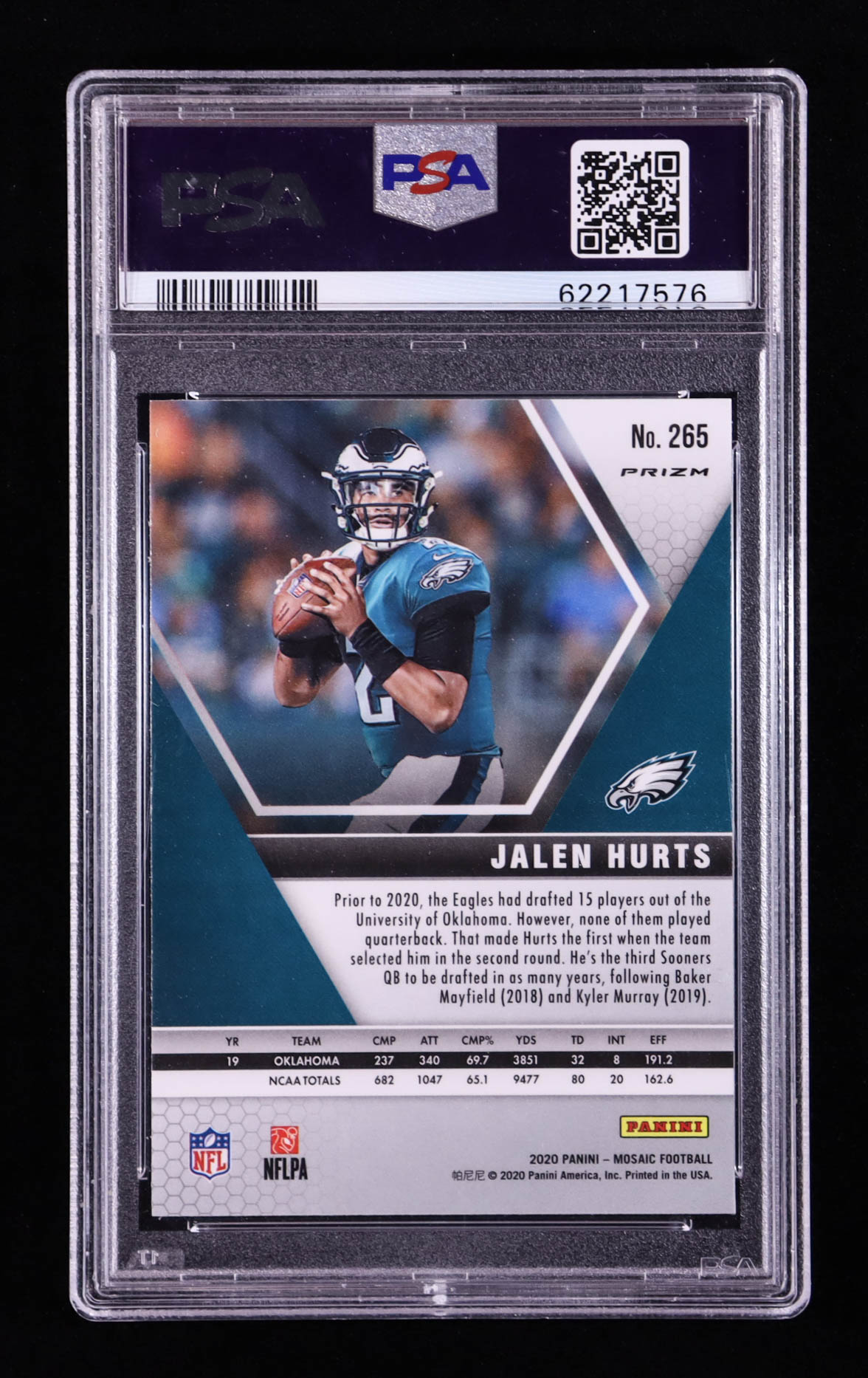 Jalen Hurts 2020 Panini Mosaic Mosaic Camo Pink #265 DEB RC (PSA 9) at PristineAuction.com Jalen Hurts 2020 Panini Mosaic Mosaic Camo Pink #265 DEB RC (PSA 9) at PristineAuction.com