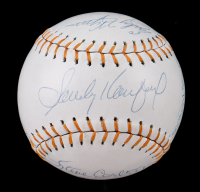 Hall of Fame Pitchers Softball Signed By (6) with Sandy Koufax, Early Wynn, Bob Feller, Bob Gibson, Whitey Ford (JSA) at PristineAuction.com