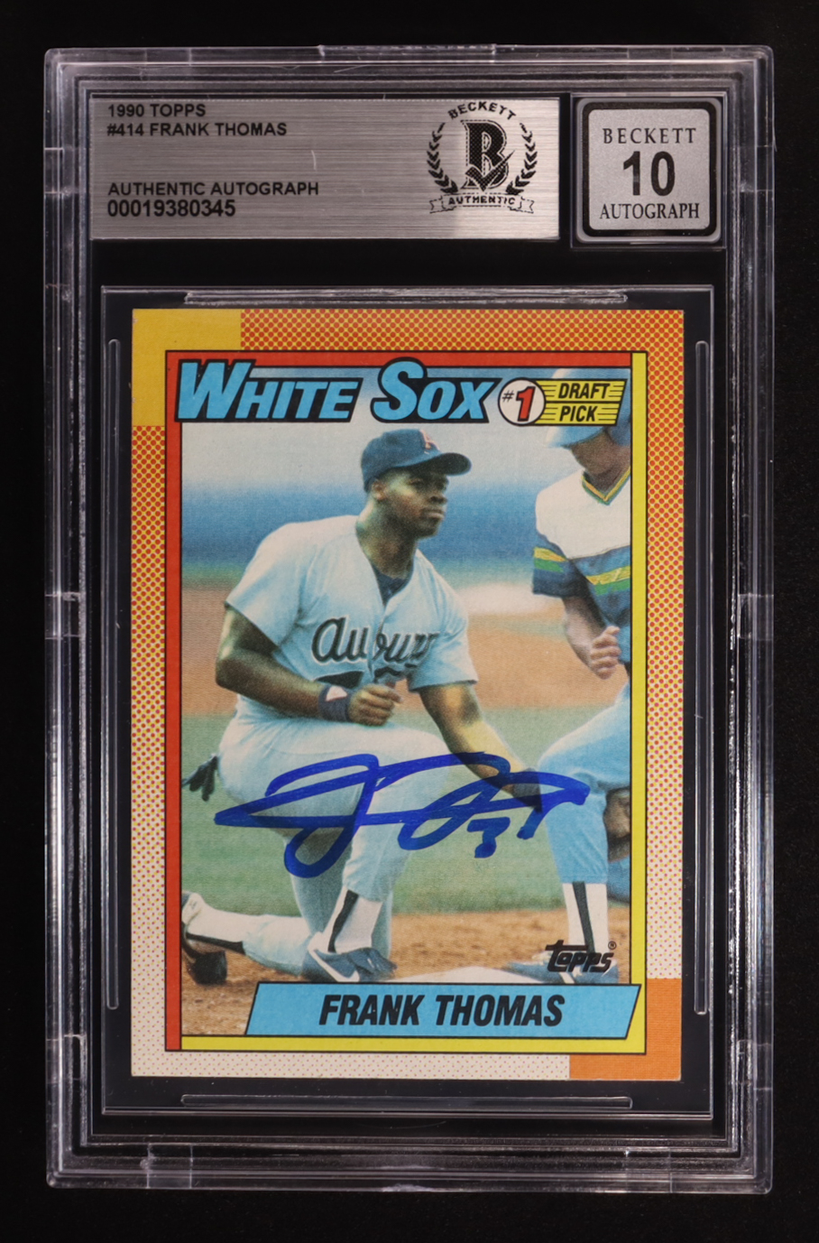 Frank Thomas Signed 1990 Topps #414 RC (BGS Authentic | Autograph Graded BGS 10) at PristineAuction.com Frank Thomas Signed 1990 Topps #414 RC (BGS Authentic | Autograph Graded BGS 10) at PristineAuction.com