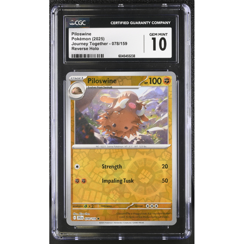 Piloswine 2025 Pokemon Journey Together #078/159 (CGC 10) at PristineAuction.com